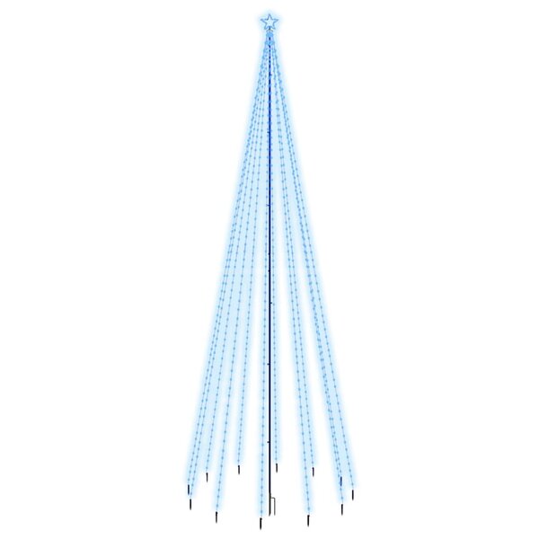 vidaXL Sapin de Noël avec piquet 732 LED Bleues 500 cm