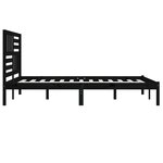 vidaXL Cadre de lit sans matelas noir bois massif de pin 200x200 cm