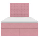 vidaXL Lit avec rangement et LED avec LED Rose 120 x 200 cm Velours
