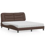 vidaXL Lit avec matelas marron 160x200 cm similicuir