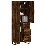 vidaXL Buffet haut Chêne fumé 69 5x34x180 cm Bois d'ingénierie