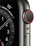 Apple Watch Series 6 GPS + Cellular, 40mm Boîtier en Acier Inoxidable Graphite avec Bracelet Milanais Graphite