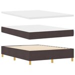 vidaXL Lit à ressorts avec matelas Marron foncé 140 x 200 cm tissu