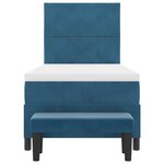 vidaXL Lit à ressorts avec matelas Bleu foncé 90 x 200 cm Velours