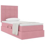 vidaXL Lit avec rangement et matelas Rose 100 x 200 cm Velours