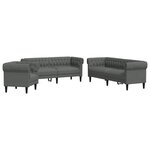 vidaXL Canapé de salon 3 pc Gris foncé tissu