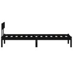 vidaXL Cadre de lit Noir Bois de pin massif 90x200 cm