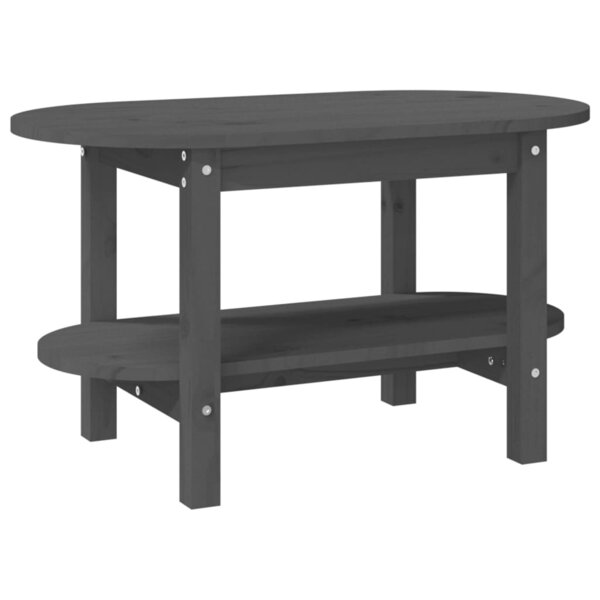 vidaXL Table basse Gris 80x45x45 cm Bois massif de pin