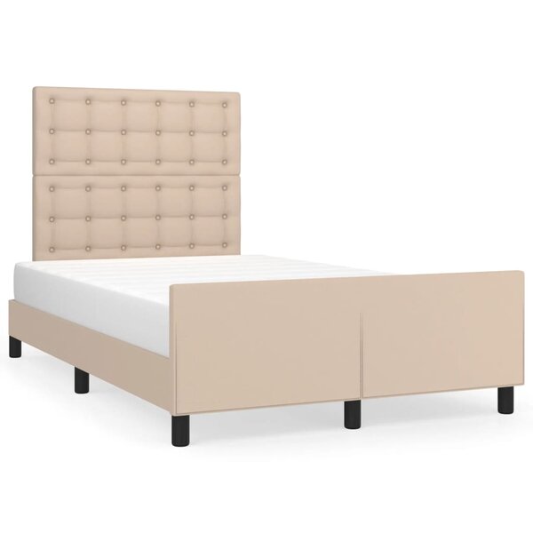 vidaXL Cadre de lit avec tête de lit Cappuccino 120x200 cm Similicuir