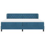 Lit à ressorts avec matelas vidaXL bleu foncé 200x200 cm en velours