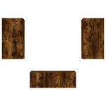 vidaXL Unités murales TV avec LED 4 Pièces chêne fumé bois d'ingénierie