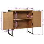 vidaXL Buffet Marron 70 x 35 x 75 cm Bois d'acacia massif