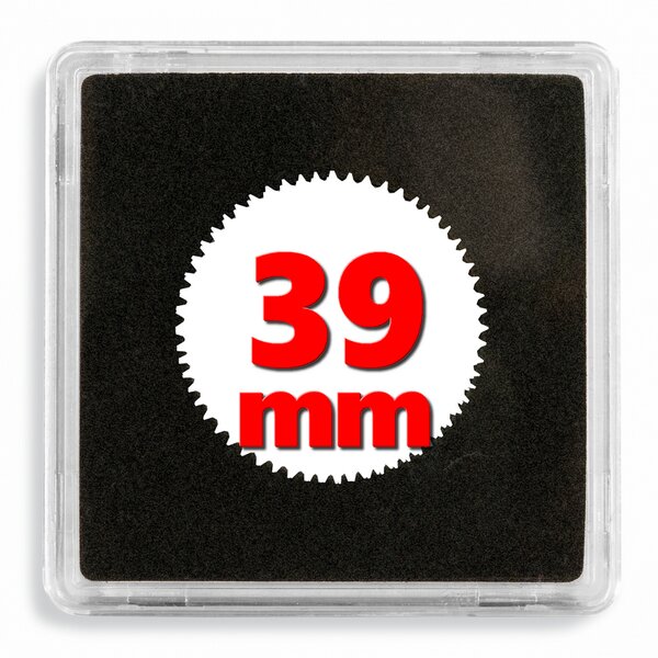 Capsules numismatiques carrées Quadrum 39mm. Paquet - 10 capsules