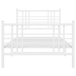 vidaXL Cadre de lit métal sans matelas et pied de lit blanc 107x203 cm
