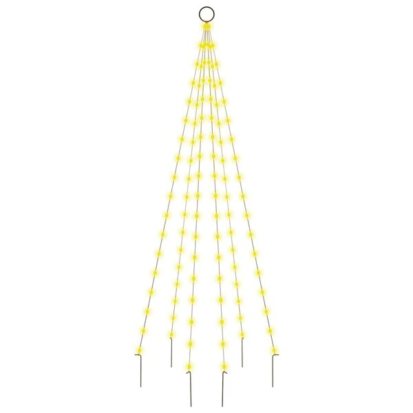 vidaXL Sapin de Noël sur mât de drapeau 108 LED Blanc chaud 180 cm