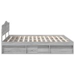 vidaXL Cadre de lit Gris Sonoma 200 x 200 cm Bois de pin massif