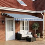 vidaXL Toile de rechange pour auvent Bleu et Blanc 500 × 300 cm