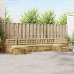 vidaXL Ensemble de canapés d'extérieur 7 Pièces Blanc et Beige