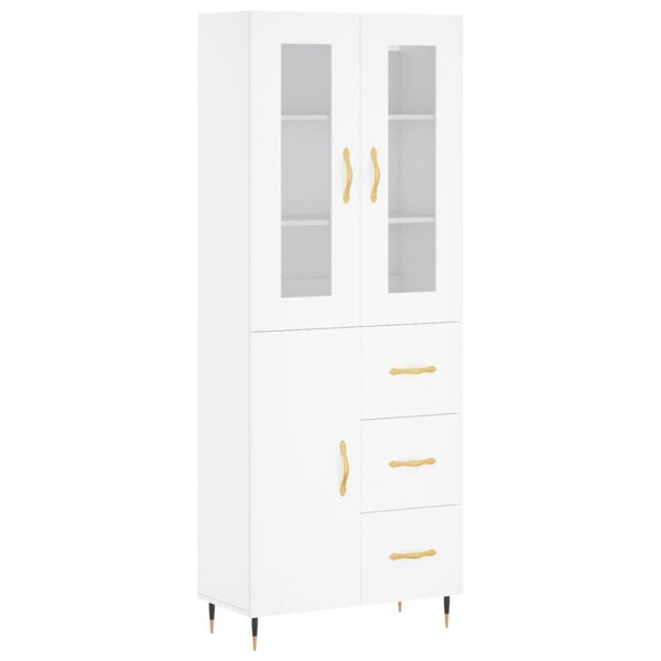 vidaXL Buffet haut Blanc 69 5x34x180 cm Bois d'ingénierie