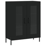 vidaXL Buffet haut Noir 69 5x34x180 cm Bois d'ingénierie