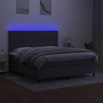 vidaXL Sommier à lattes de lit et matelas et LED Gris foncé 180x200 cm