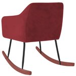 Vidaxl chaise à bascule rouge bordeaux velours