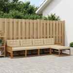 vidaXL Ensemble de canapés d'extérieur 5 Pièces Naturel et Beige