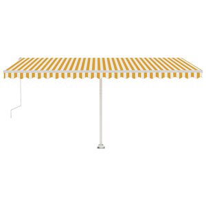 vidaXL Auvent automatique sur pied 500x300 cm Jaune/Blanc