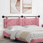 vidaXL Tête de lit suspendue Avec lumière LED Rose Velours