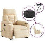 vidaXL Fauteuil inclinable de massage électrique crème