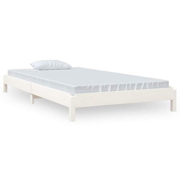 vidaXL Lit empilable sans matelas blanc 100x200 cm bois de pin massif