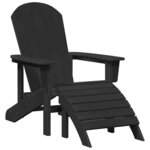 vidaXL Mobilier de jardin lounge 2 Pièces Noir 74 x 82 x 90 cm Plastique
