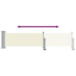 vidaXL Auvent latéral rétractable de patio 60x300 cm Crème