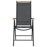vidaXL Ensemble à manger de jardin 7 Pièces noir aluminium