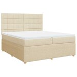 vidaXL Sommier à lattes de lit avec matelas Crème 200x200 cm Tissu