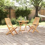 vidaXL Ensemble bistro pliant Pliant 3 Pièces Marron Bois d'acacia massif