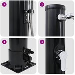 vidaXL Douche solaire extérieure Noir 217 cm PVC et aluminium
