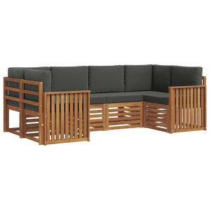 vidaXL Ensemble de canapé d'angle 6 Pièces Naturel et Anthracite