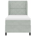 vidaXL Lit box spring avec matelas gris clair 90x190 cm velours