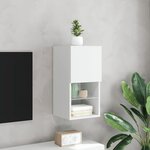 vidaXL Meuble TV avec lumières LED blanc 30 5x30x60 cm