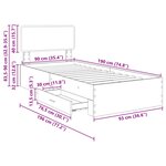vidaXL Cadre de lit Gris Sonoma 90 x 190 cm Bois d'ingénierie