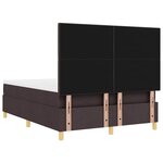 vidaXL Lit à ressorts avec matelas Marron foncé 140 x 190 cm tissu