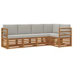 vidaXL Ensemble de canapé d'angle 5 Pièces Gris Naturel et Clair