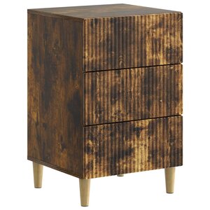 vidaXL Cabinet de chevet avec tiroir Chêne fumé 43 x 41 x 66 5 cm