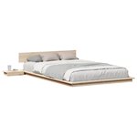 vidaXL Cadre de lit Marron 135 x 190 cm bois