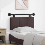 vidaXL Tête de lit suspendue Avec lumière LED Marron foncé Tissu