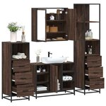 vidaXL Ensemble de meubles de salle de bain 4 Pièces chêne marron