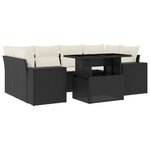 vidaXL Salon de jardin 7 Pièces avec coussins noir résine tressée