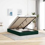 vidaXL Cadre de lit ottoman sans matelas vert foncé 140x190 cm velours