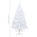 vidaXL Arbre de Noël artificiel avec branches épaisses blanc 240cm PVC